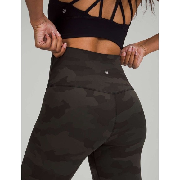 Lululemon Align High-Rise Crop 21" Camo Dark Olive Legging Women's 14 Athleisure - Picture 7 of 7